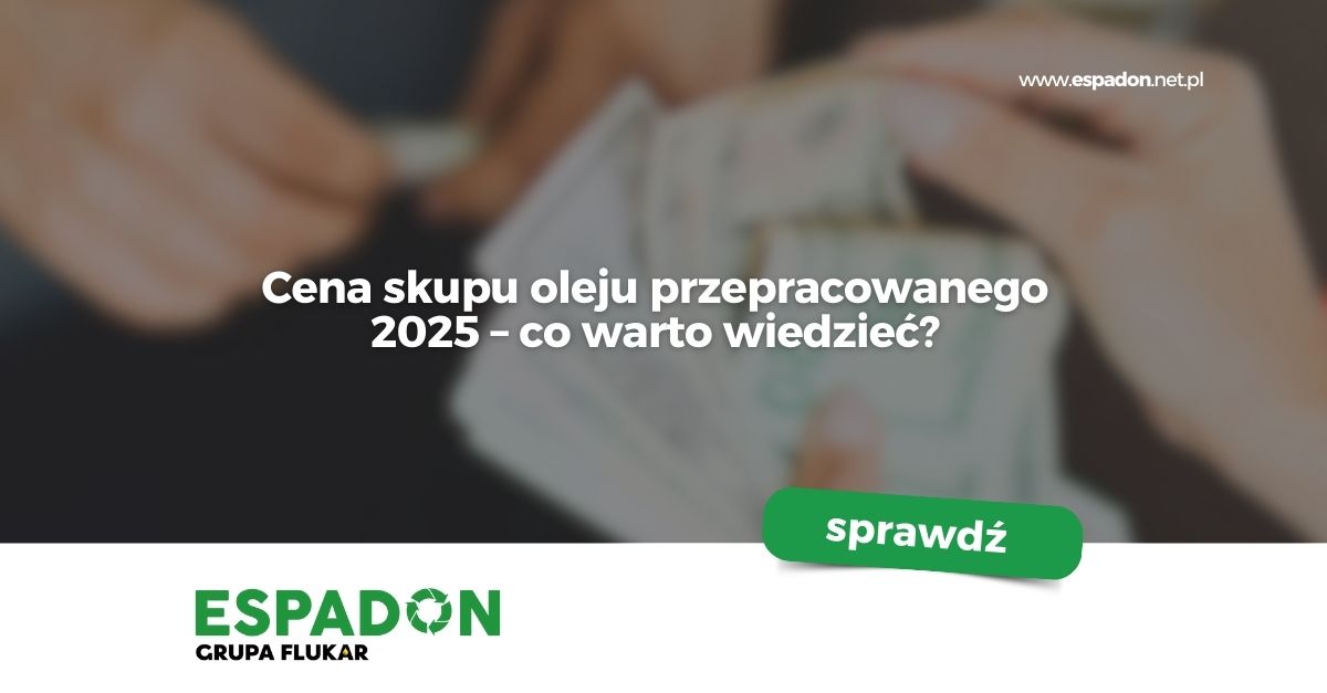 Cena skupu oleju przepracowanego 2025