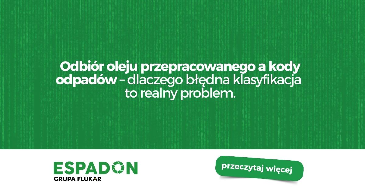 Odbiór oleju przepracowanego kody odpadów
