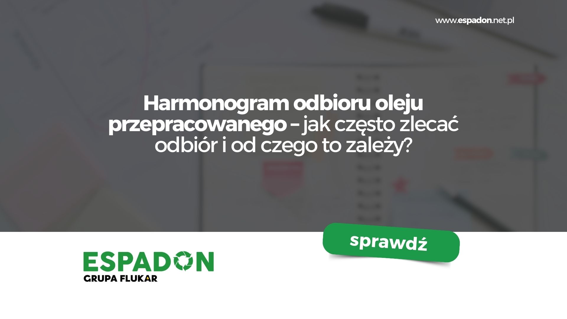 Harmonogram odbioru oleju przepracowanego